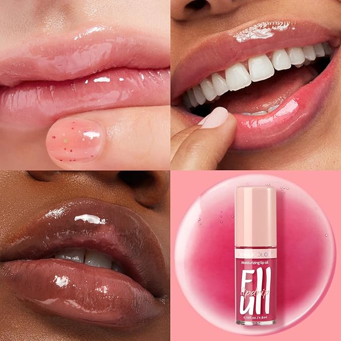 2PC Lip Glow Oil Hydrating 6 Colors, Moisturizing Glow