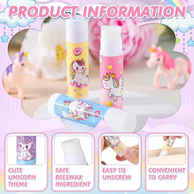 100 Pcs Unicorn Party Favors Lip Supplies