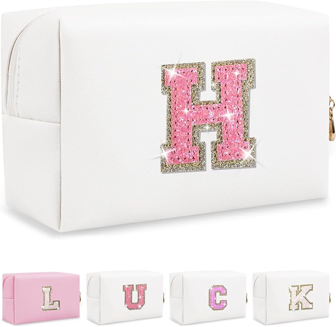 Personalized initial letter makeup bag,