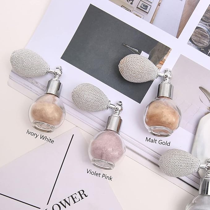 Highlighter Powder Spray, Ksndurn Violet Pink Glitter High Gloss Spray - Shimmer Sparkle Powder Makeup Spray