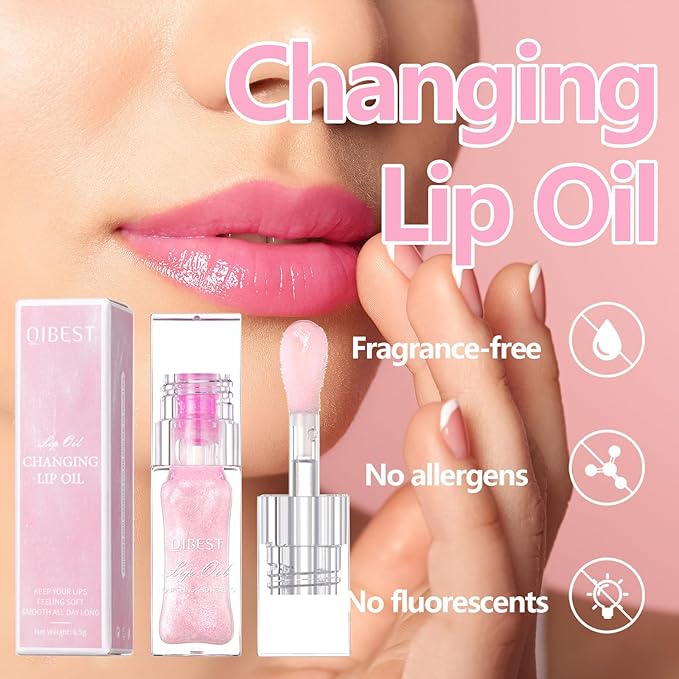 Sulily Magic Color Changing Moisturizing Lip Glow Oil,Plumping Lip