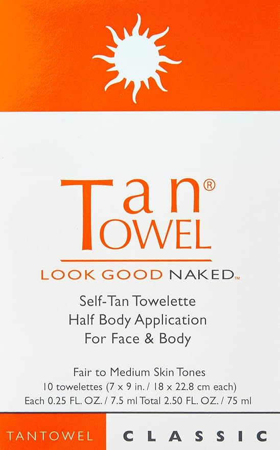 Tan Towel Self Tan Towelette Wipe Medium Deep Classic 10 Count