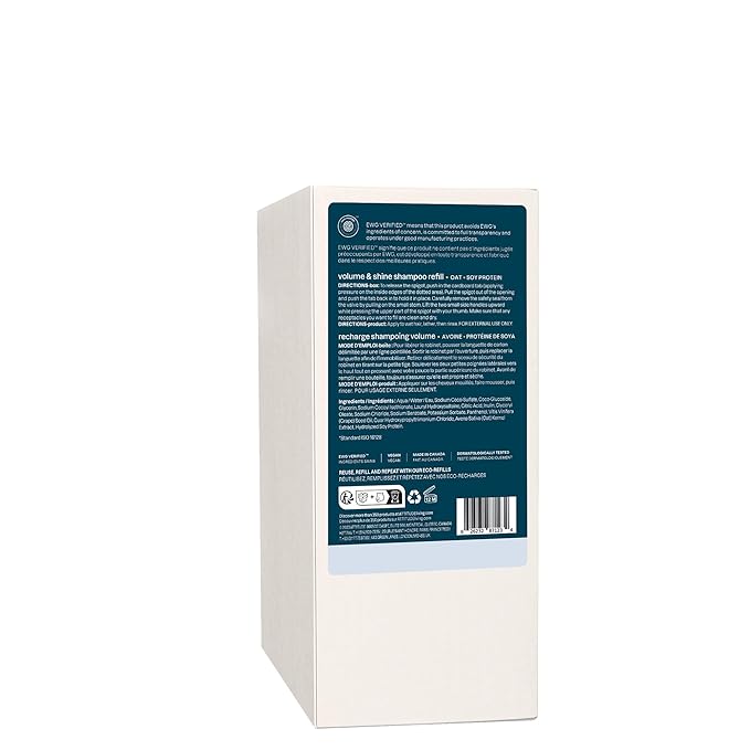 ATTITUDE Volume and Shine Hair Shampoo for Sensitive Dry Scalp, EWG Verified, Soothing Oat, For Thin Hair, Naturally Derived Ingredients, Vegan and Plant-Based, Unscented, Bulk Refill, 67.6 Fl Oz