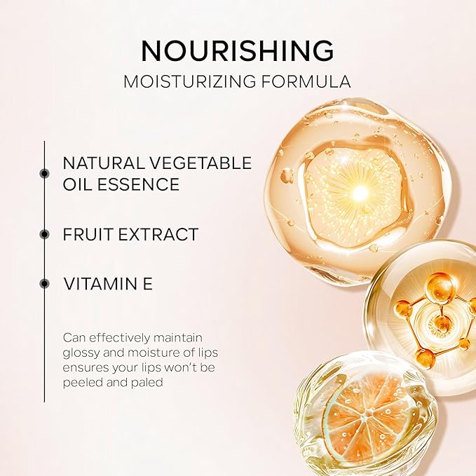 Hydrating Lip Glow Oil, Plumping Moisturizing Lip Oil Gloss, Smooth Lip Lines Plump Lip,Transparent Plumping Clear Glossy Tinted Balm Care 0.2Fl oz #Cherry