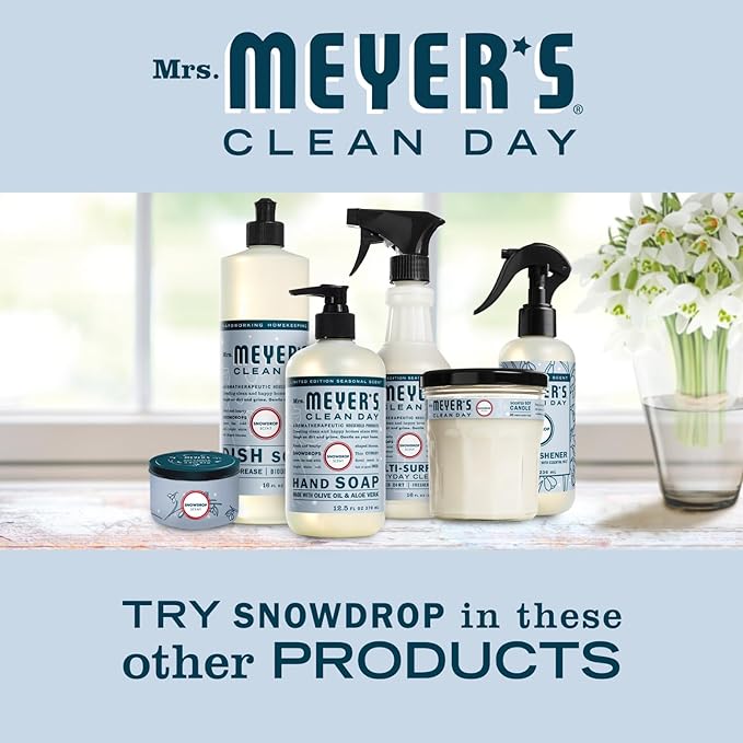 MRS. MEYER'S CLEAN DAY Liquid Hand Soap Variety Pack Scent, 33 OZ Refill + 12.5 OZ, 1 CT (Snowdrop)