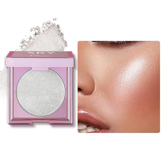 MAEPEOR Face Highlighter Palette 8 Colors Smooth Shimmer Pearl White)