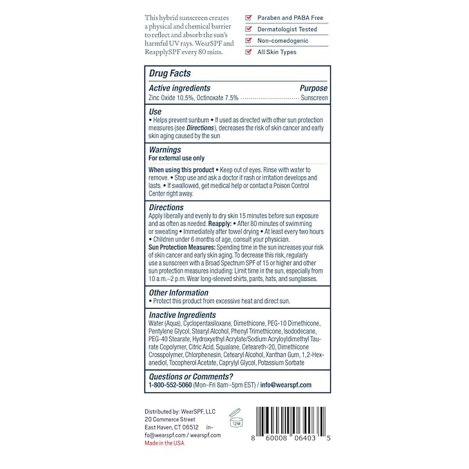 Essential Sunscreen SPF 50 Broad Spectrum Hybrid Lotion for Face and Body with Zinc Oxide to Reflect Harmful UVA/UVB Rays,3.4 oz