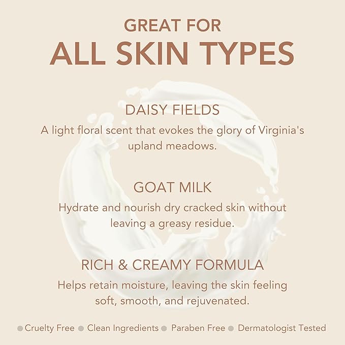 Dionis - Goat Milk Skincare Scented Hand Cream (1 oz) Set of 6, Moisturizing Lotion for Dry Skin, Good for Sensitive Skin, Cruelty-free and Paraben-free (Daisy Fields)