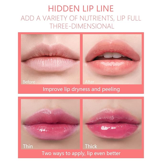 Hydrating Lip Glow Oil, Plumping Lip Gloss Transparent Lip Oil Tinted for Lip Care and Dry Lips, Non Sticky, Shiny and Moisturizing (02)