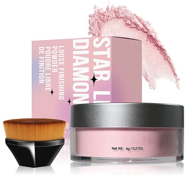 Pink Setting Powder Loose Powder Shimmer Finishing Powder Face