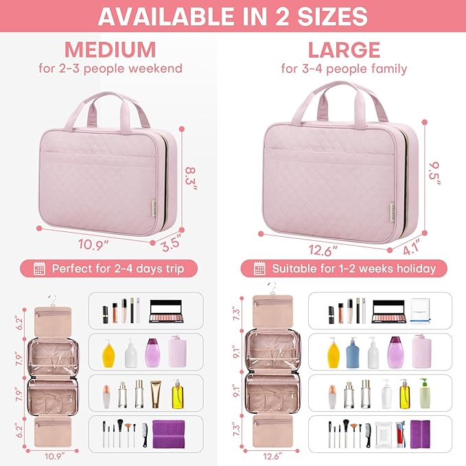 Travel toiletry bag for women,