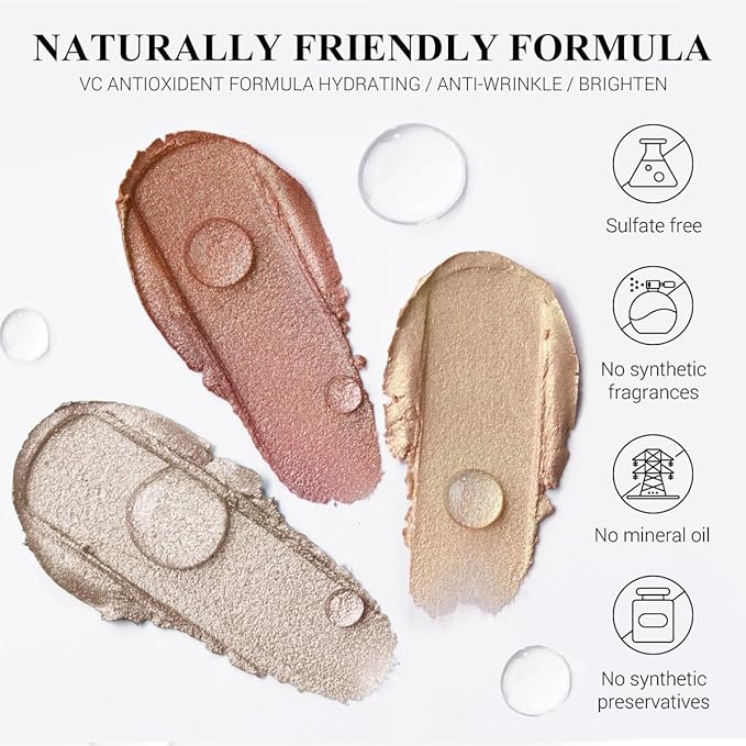 Classic 3PCS Neutral Eyeshadow Stick Makeup Set, Metallic Shimmer Matte Cream Eye Shadow Eyeliner Brightener Pencil Crayon - D1