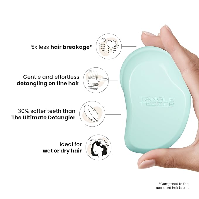 Tangle Teezer Original Detangler Brush, Dry & Wet Hair Brush for Color-Treated, Fine & Fragile Hair Types, Mint Violet