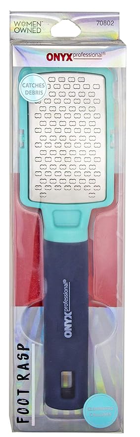 Onyx Professional Foot Rasp, No Mess Callus Remover for Feet, Includes Debris Catcher - Stainless Steel Foot Scrubber Dead Skin Remover, Lightweight Callus Shaver for Feet, Foot File, Pedicure