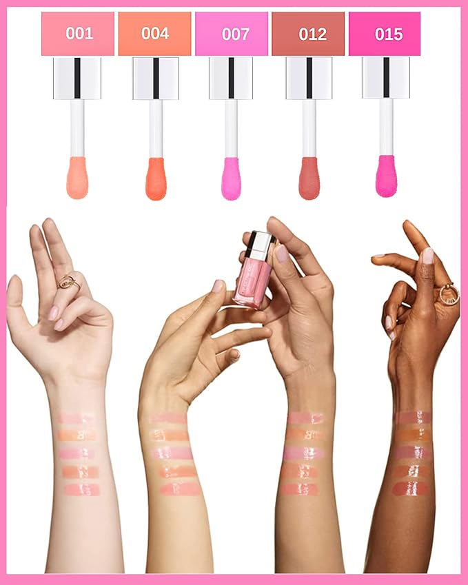 Plumping Lip Glow Oil,Hydrating Tinted Lip Oil Gloss,Transparent Toot Lip Oil Lipgloss,Long Lasting Moisturizing Glow Reviver Lip Care Oil,Lip Tint Stain Lipstain,Christmas Gift for Women(#015 Cherry)