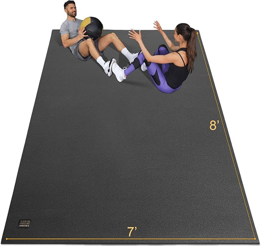 Gxmmat Extra Wide Large Exercise Mat 12'x7'/10'x7/8'x7(7mm)