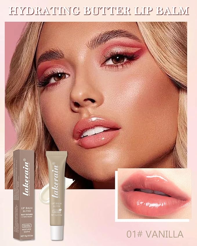 Lip Butter Balm Vanilla,Hydrating Tinted Butter Gift