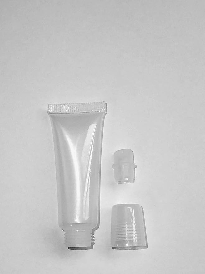 esowemsn 48pcs 8ml Refillable Clear Empty Lip Gloss Balm Containers Soft Tubes Balm Lip Gloss Bottle Cosmetic Containers Makeup Accessories (48)