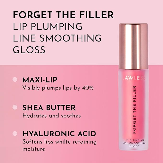 Forget the Filler Lip Plumping Line Smoothing Gloss - Sex Pot - Premium Volumizing Lip Gloss with Natural Ingredients Designed to Plump, Firm, and Hydrate Lips 0.11 oz