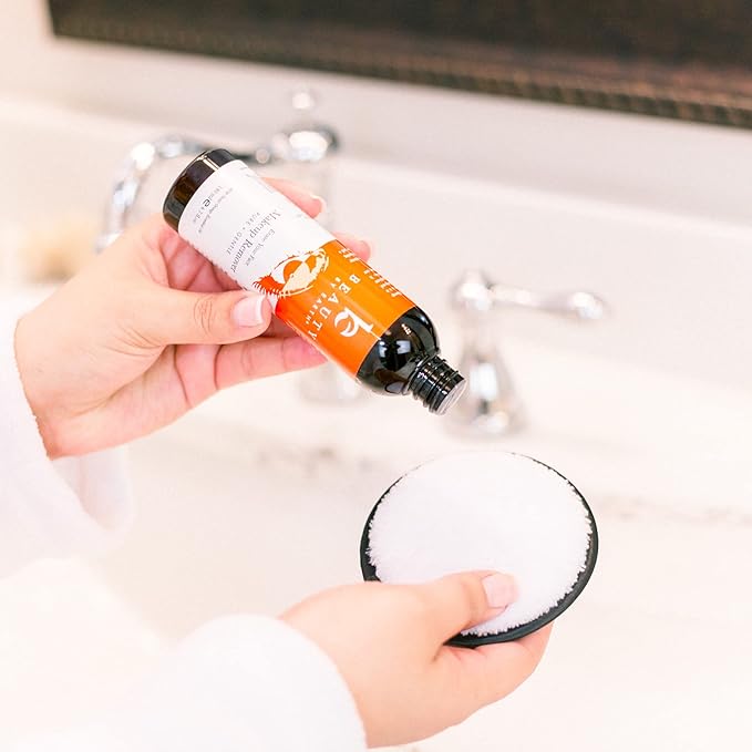 Reusable Makeup Remover Pads - 5 Large Premium Quality Microfiber Cloths for Makeup Removal, Ultra Soft & Durable, Gentle Cleansing Rounds for Face for All Skin Types, Includes Washable Bag