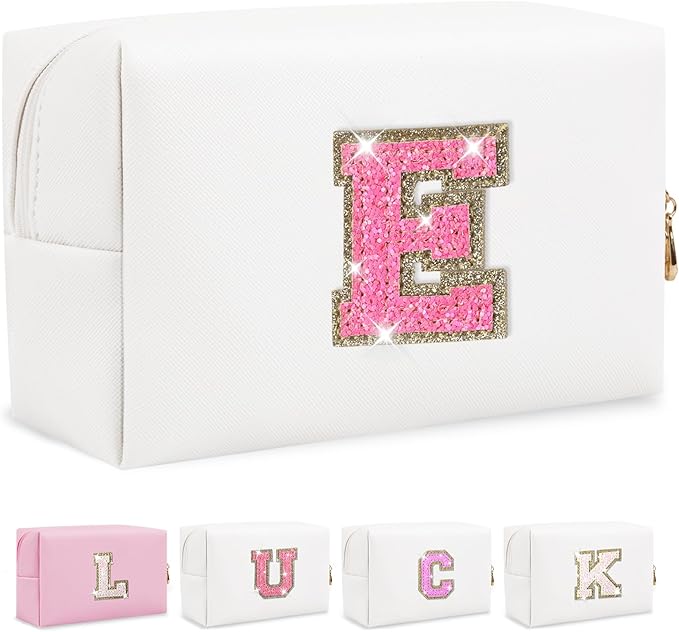 Personalized initial letter makeup bag,