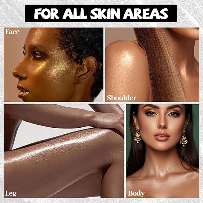 Shimmering Body Oil,Face & Body Glitter Makeup Liquid for Women