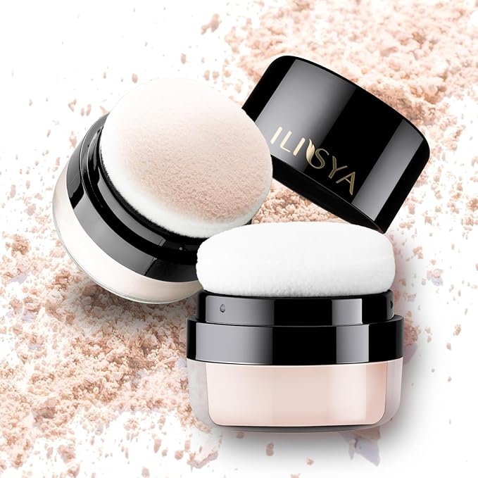 Setting Powder Lightweight Loose Powder Finishing Powder Long-Lasting Ivory)-2 Boxes