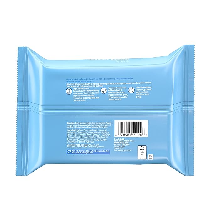Neutrogena Fragrance-Free Makeup Remover Wipes, Daily Facial Cleanser