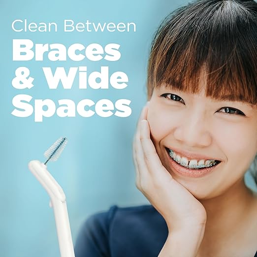 GUM Proxabrush Go-Betweens Refills - Wide - Compatible with GUM Permanent Handle - Reusable Interdental Brushes - Soft Bristled Dental Picks, 8 Count