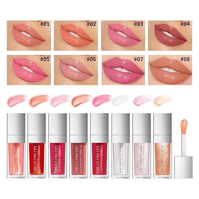 Ultimate Luxe Lip Oil Hydrating Fruit-Flavored Oils with Soft Brush for Moisturized, Full, and Radiant Lips (#07, SINGLE)