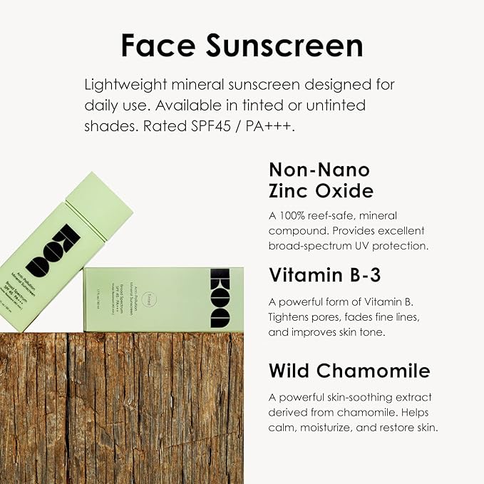 Koa Mineral Sunscreen - Traditional and Nourishing Ingredients from Hawaii - Protects Skin from Sun without Unsightly White Cast - Deeply Hydrating, Lightweight, Tinted, SPF 45 Sunscreen - 1.7 oz