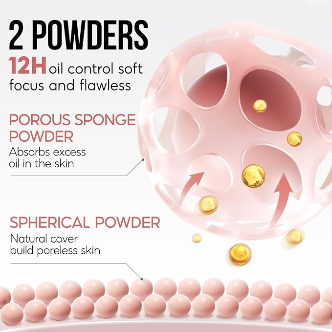 Oil Control Pressed Setting Powder Compact, 12H Longlasting MEDIUM, 0. 28Oz