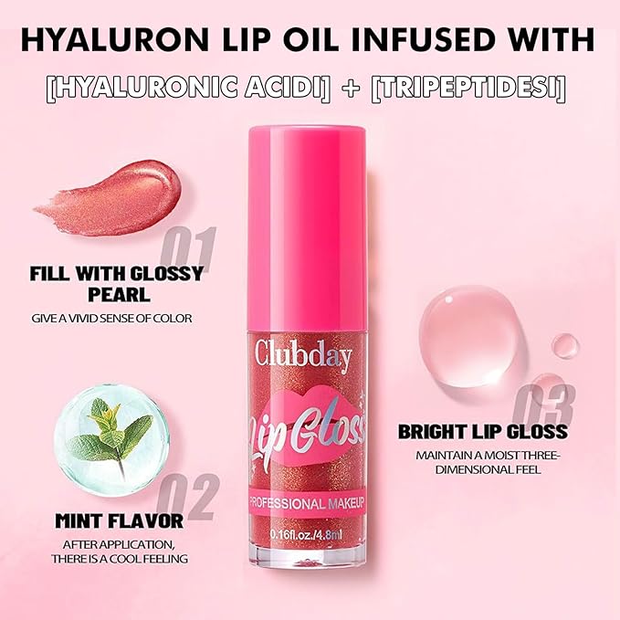 Lip Plumping Gloss Lip Gloss Moisturizing Tinted Lip Gloss Long Lasting Waterproof Hydrating Plumping Lip Oil For Women (12#)