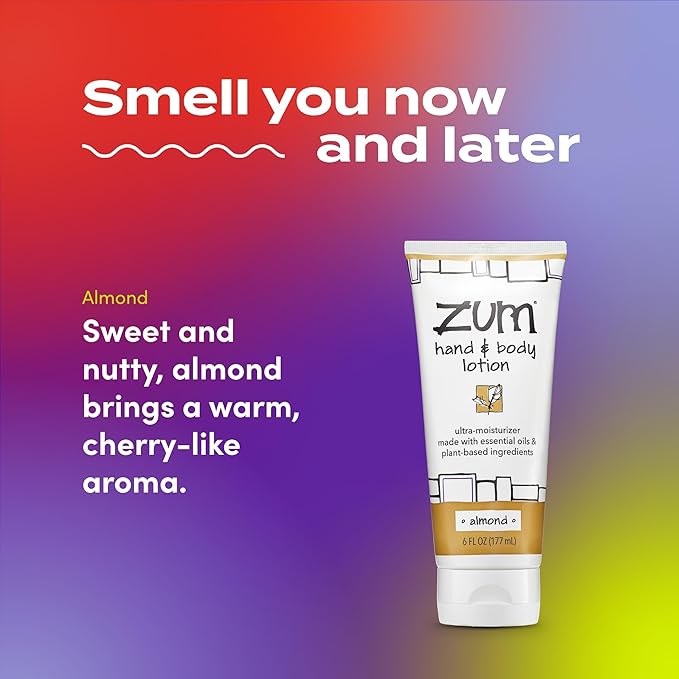 Zum Indigo Wild Hand & Body Lotion - Natural Hand Lotion for Dry Hands - Body Lotion for Women & Men - Body Moisturizers Include Shea Butter, Jojoba Oil & More - Almond Scent - 6 fl oz