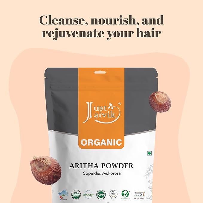 100% Organic Certified Aritha Powder (Soap Nut Powder) 227g