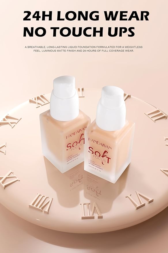 Full Coverage Soft Focus Liquid Foundation, Lightweight Moisturizing