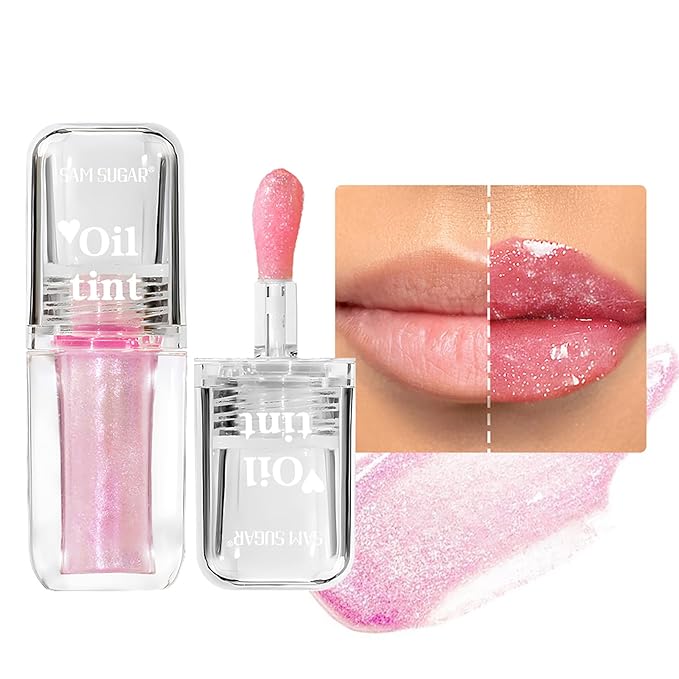 Magic Color Changing Lip Oil, Lip Oil Color Changing, Hydrating Lip Gloss Warm Change, Big Brush Color Changing Lip Oil, Lip Changing Oil Long Lasting Shimmery, Non-sticky Primer Lip Tint