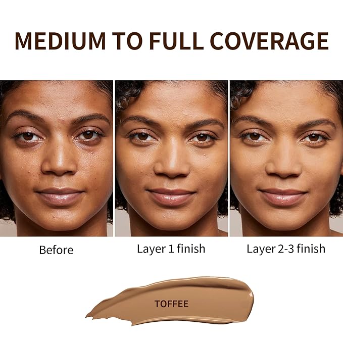 FV Full Coverage Liquid Foundation, Lightweight & Concealing, (Toffee Matte)