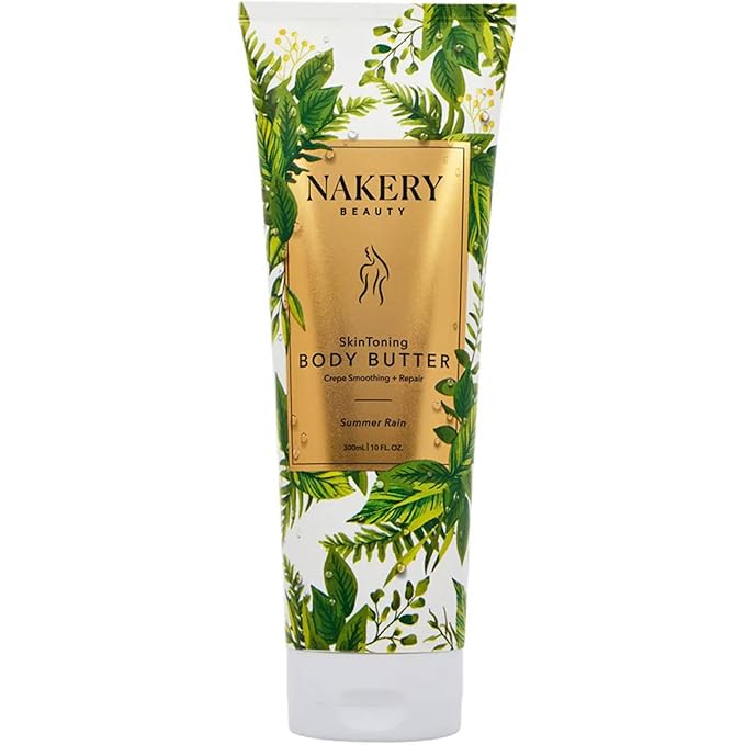 Nakery Skin Toning Body Butter for Women - Firming Body Lotion for Women - Peptide Infused Body Lotion for Crepey & Sagging Skin - Skin Firming Lotion for Neck, Arms & Legs - Summer Rain