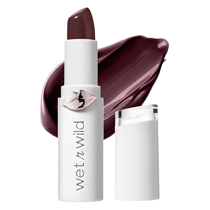 wet n wild Mega Last High-Shine Lipstick Lip Color, Infused with Seed Oils For a Nourishing High-Shine, Buildable & Blendable Creamy Color, Cruelty-Free & Vegan - Sangria Time