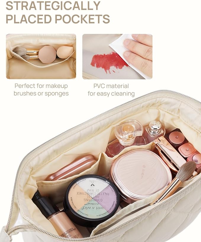 Telena puffer makeup bags for