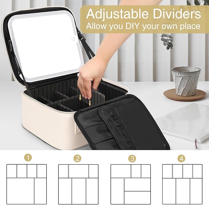 Relavel makeup bag with led