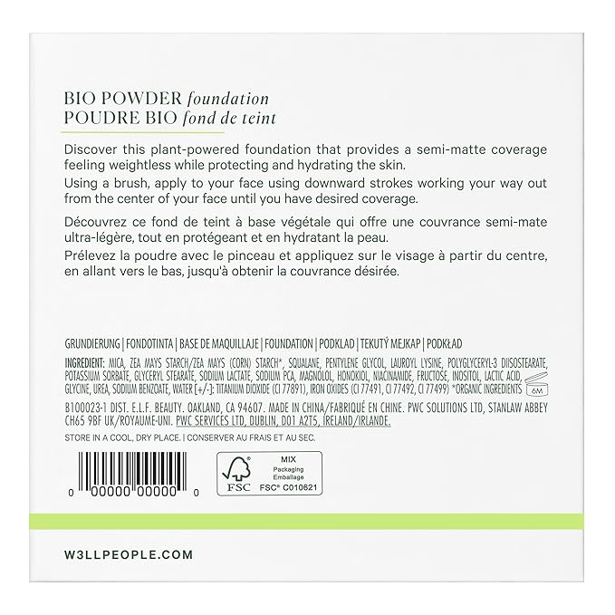 Well People Bio Powder Foundation, Lightweight & Hydrating Cruelty-free, 5C
