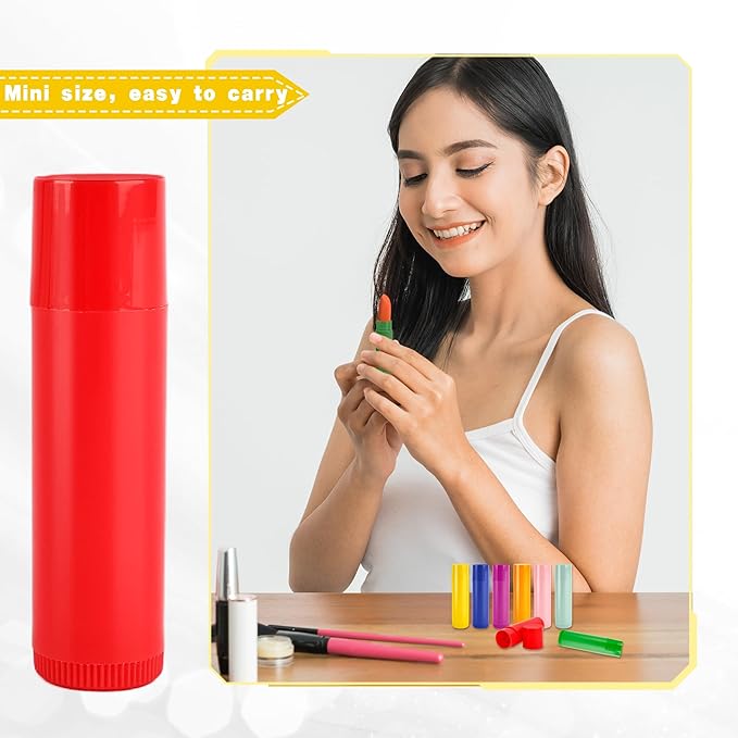96 Pcs 5g Lip Balm Tubes bulk Plastic Empty Lip Balm Containers Refillable Rotatable Lipstick Tubes DIY Lip Gloss Balm Tube Holder for DIY Cosmetic, 8 Colors