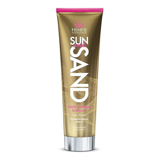 Hempz Sun & Sand Dark Tanning Bronzer Lotion for Indoor Tanning Bed or Outdoors - 9.5 oz