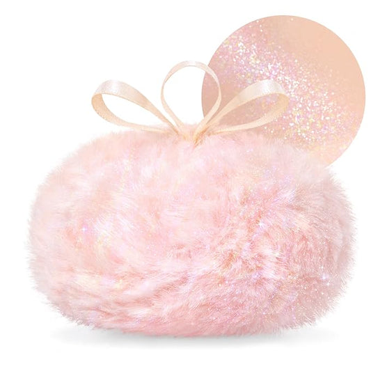 Highlighter Makeup Powder Plush Peach Ball Puff Glitter