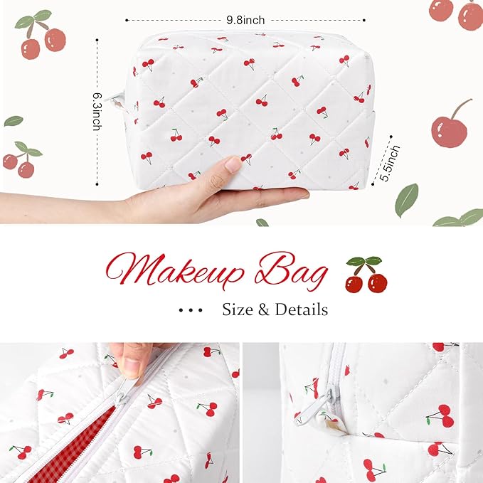 Soidram cute makeup bag quilted