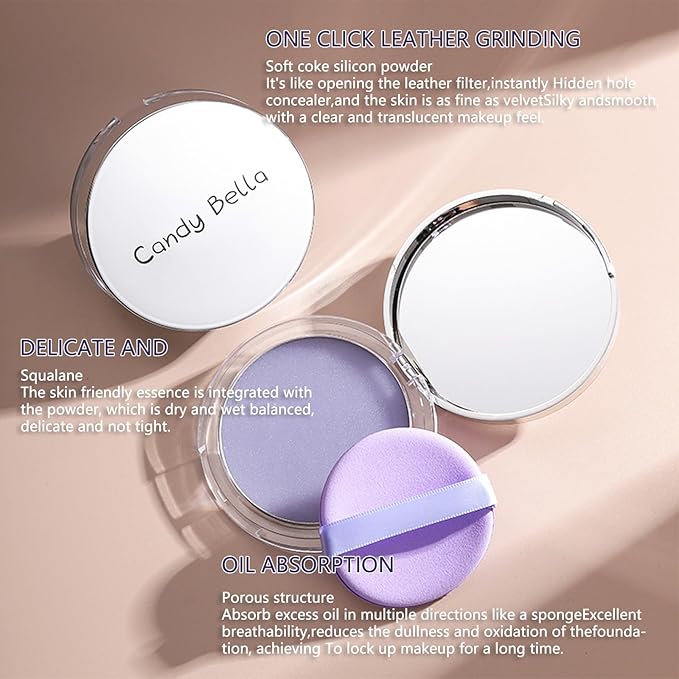 Chillab Lavender Matte Powder,Matte Oil Control Face Pressed Cosmetics (Lavender)