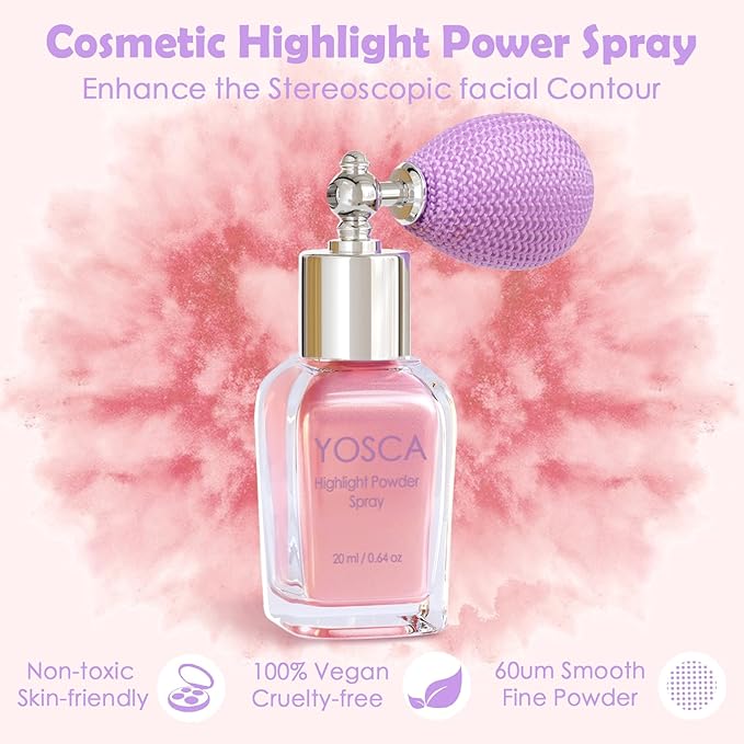 Yosca Highlighter Powder Spray, 20ML Cosmetic Grade Shimmer 20ML