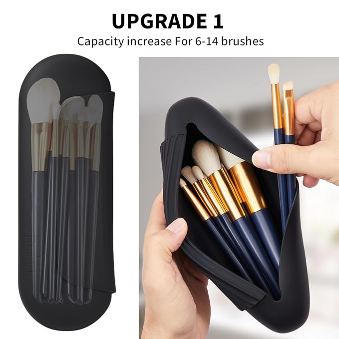 Silicone makeup brush holder travel